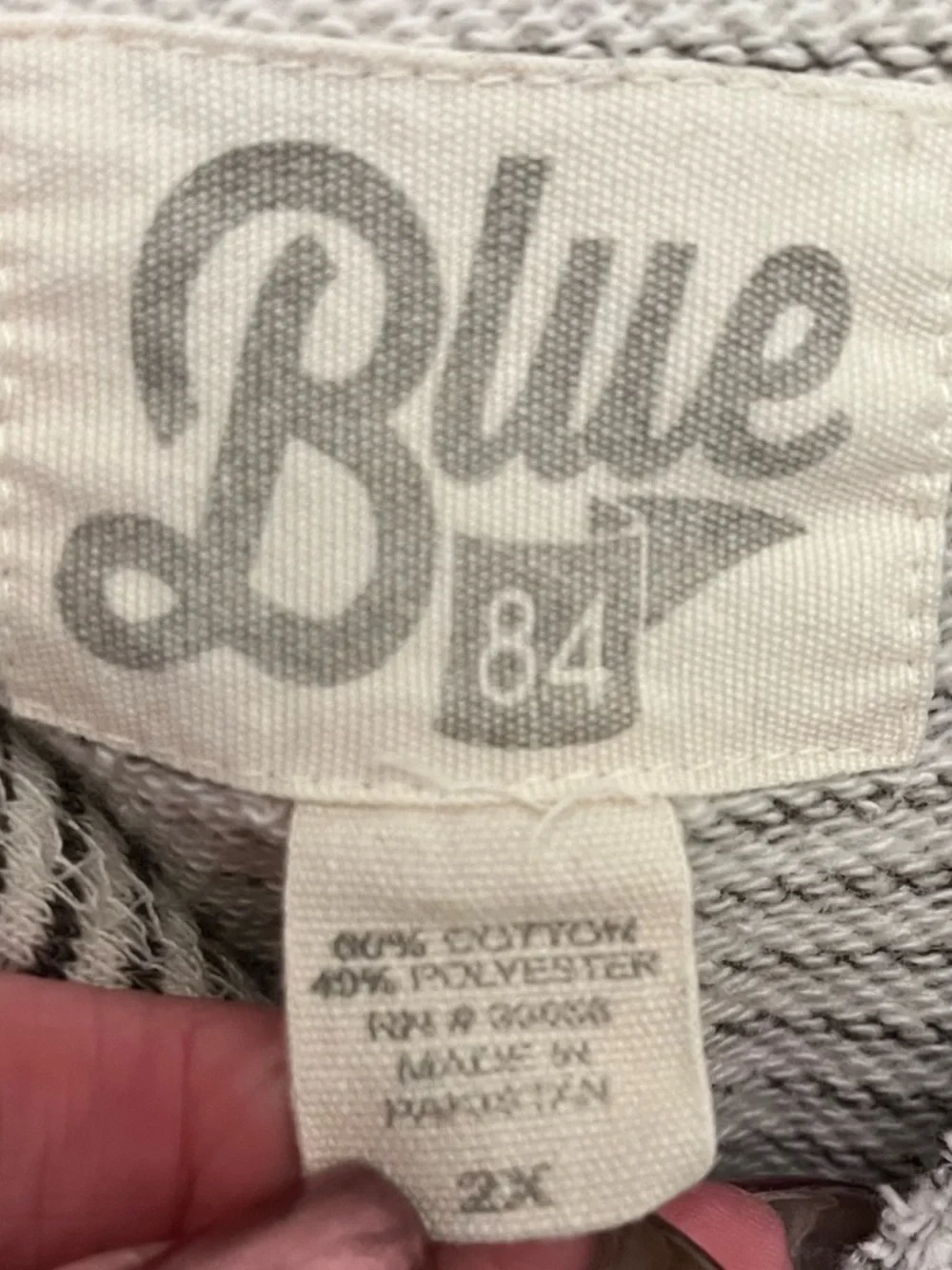 Women's Blue 84 Cream/Gray Oregon Ducks Striped Raglan Pullover Hoodie - Picture 7 of 7